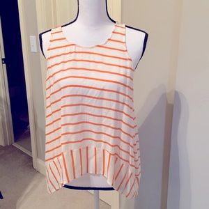 Tangerine and white stripped High/low top